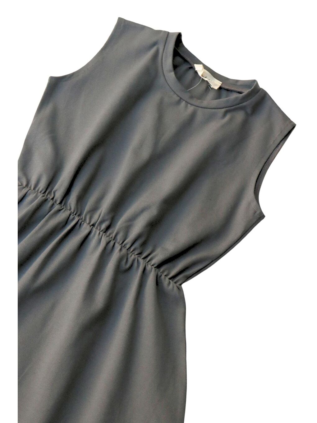 Gri Füme Elbise Fuşya Bandana Takım-2