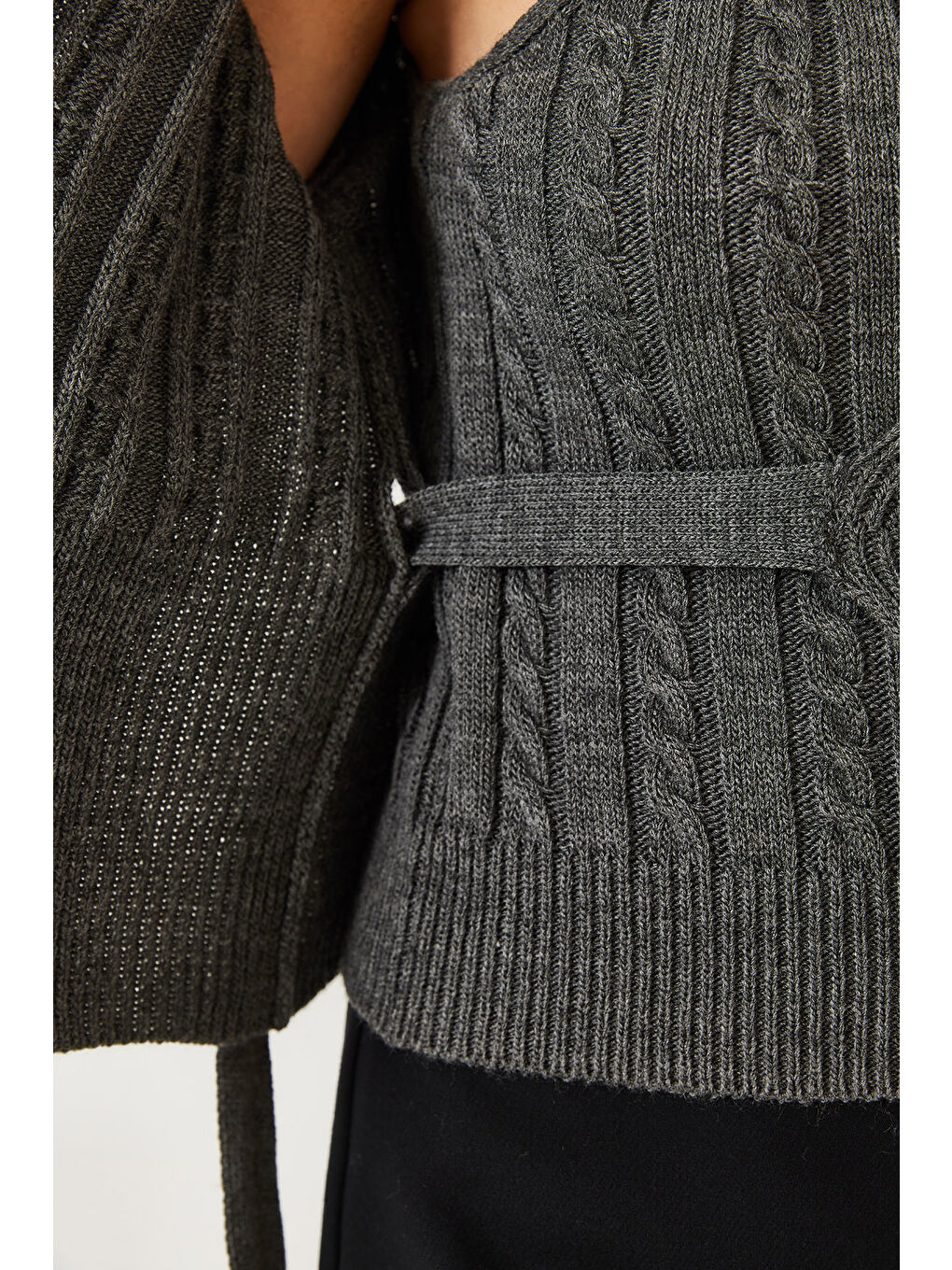 Antrasit Kadın Triko İkili Takım-6