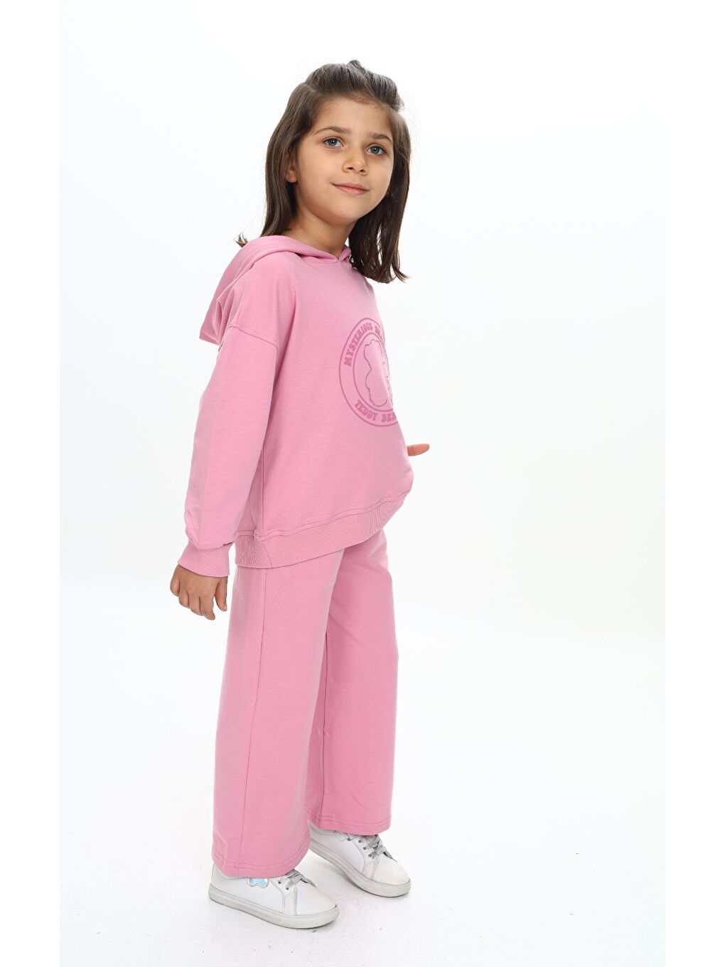 Pembe Kız Çocuk Baskılı Eşofman Takım-2