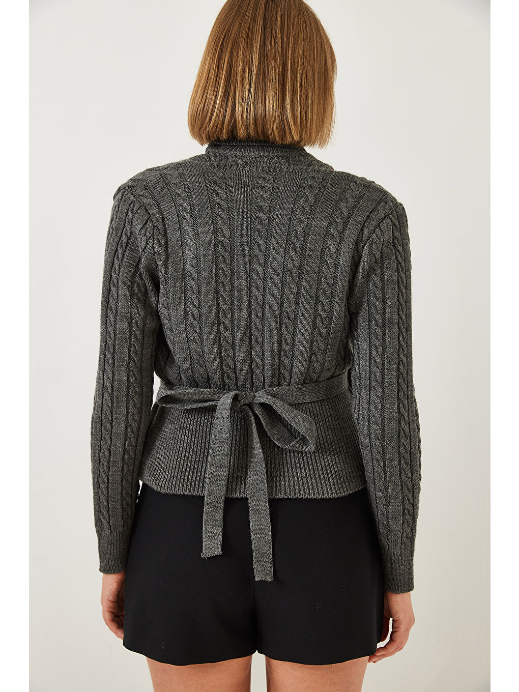 Antrasit Kadın Triko İkili Takım-7