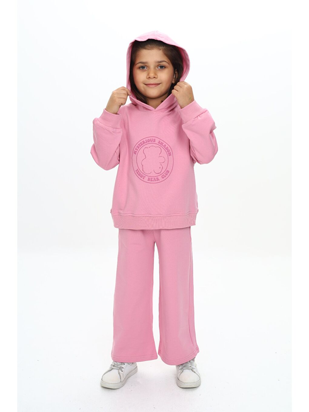 Pembe Kız Çocuk Baskılı Eşofman Takım-3