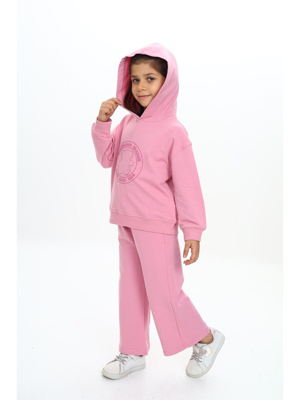 Pembe Kız Çocuk Baskılı Eşofman Takım-4