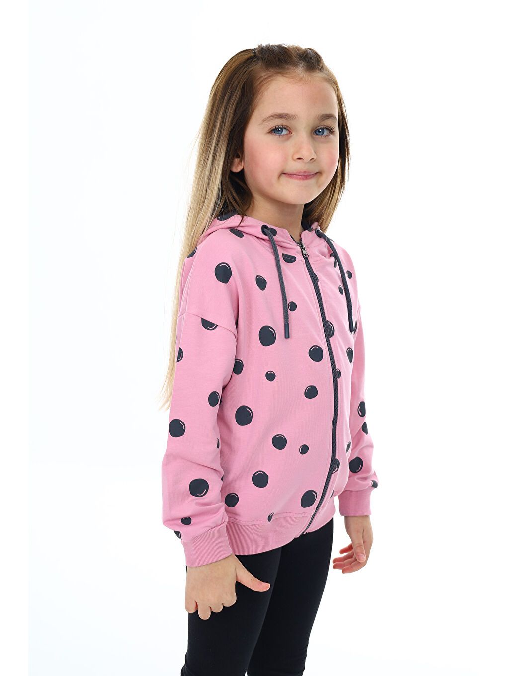 Toontoykids Pembe Kız Çocuk Baskılı Fermuarlı Sweatshirt - 2