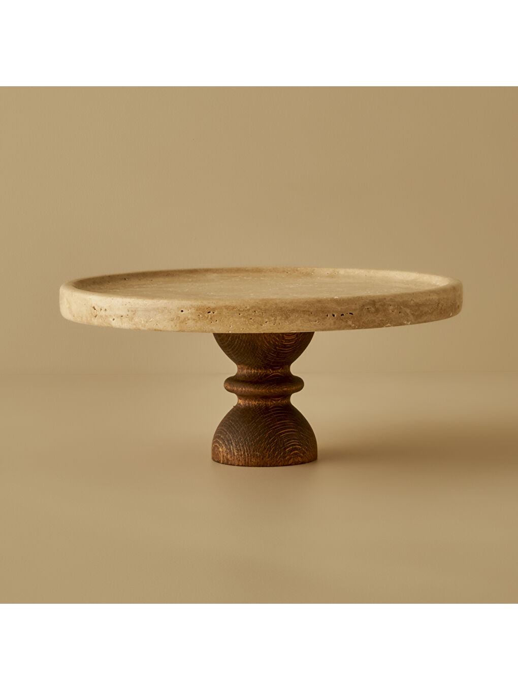 Bej Ephesus Traverten Kek Standı Naturel (25 cm)