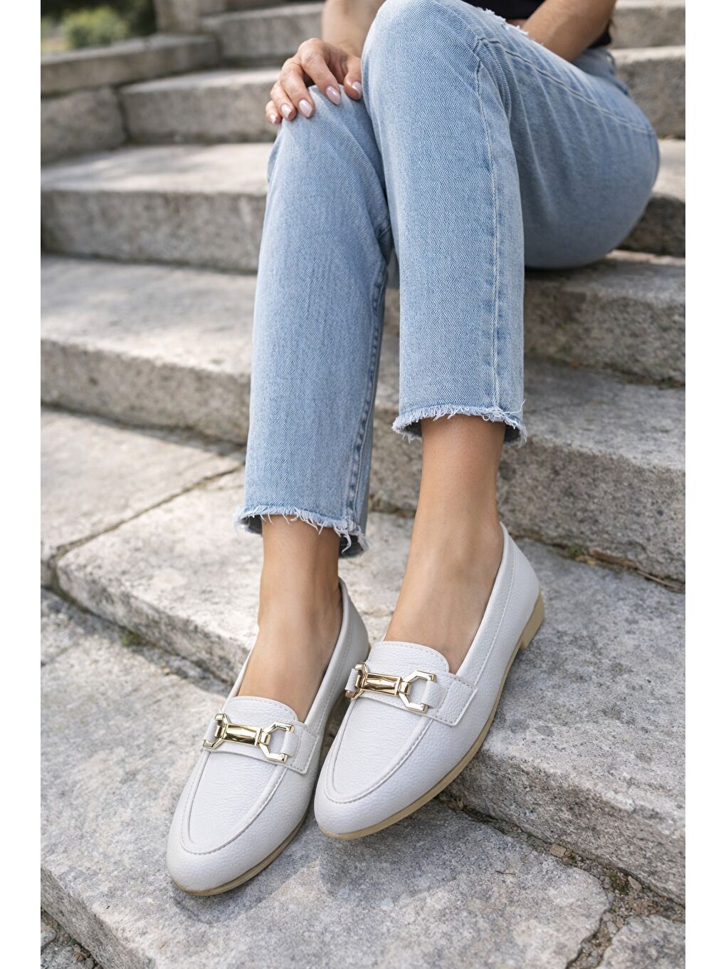 Beyaz AL-2016 Rahat Taban Kadın Babet Anne Ayakkabısı Günlük Bayan Ayakkabı-2