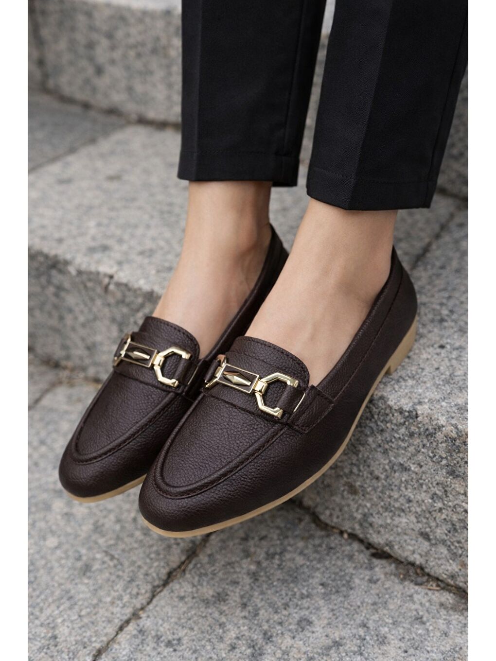 Kahverengi AL-2016 Rahat Taban Kadın Babet Anne Ayakkabısı Günlük Bayan Ayakkabı-1