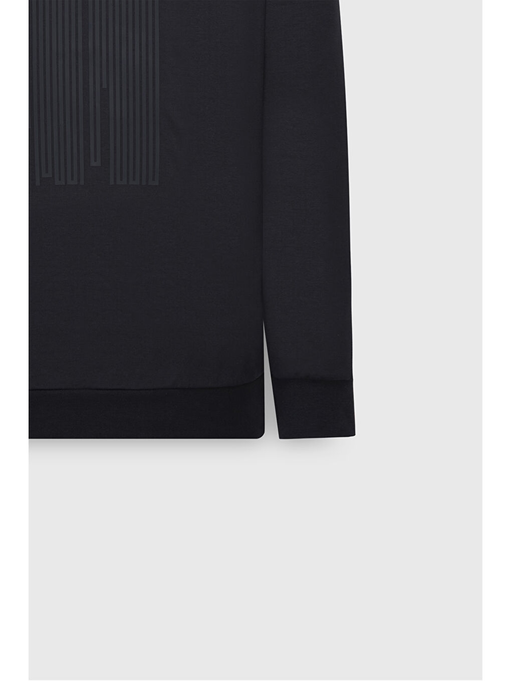 Erkek Siyah Pamuklu Standart Fit Normal Kesim Bisiklet Yaka Baskılı Sweatshirt-8