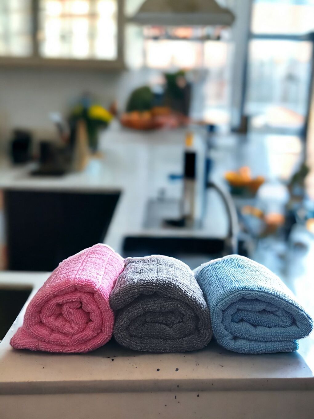 Karışık Misclean Mikrofiber Mutfak Temizlik Bezi 40*40 cm 3 Renk (3 Adet)-1