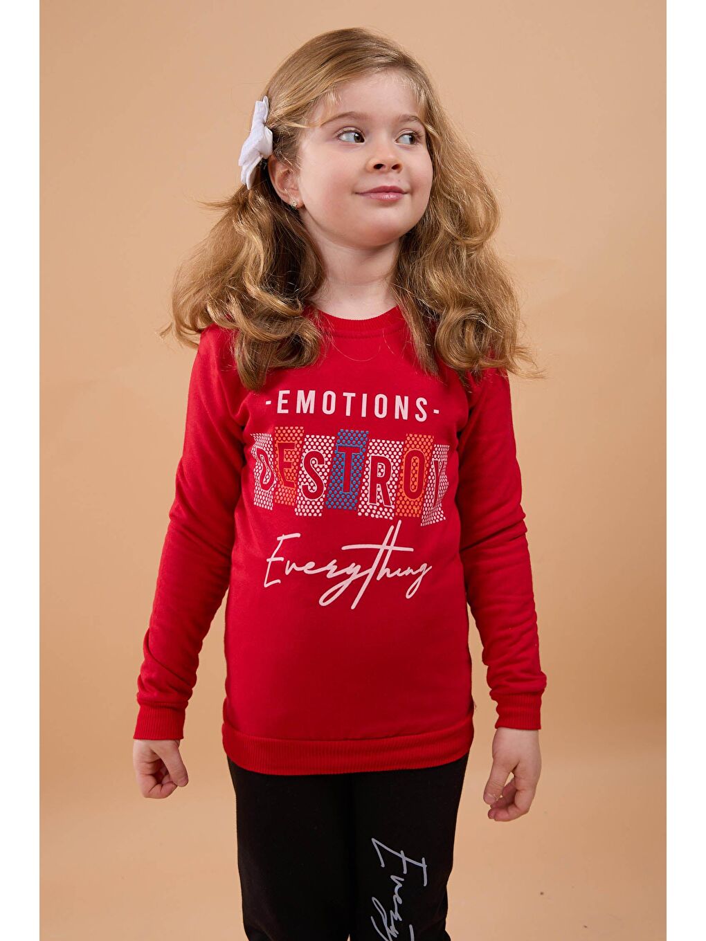 Kız Çocuk Kırmızı Eşofman Takımı - 23823-1