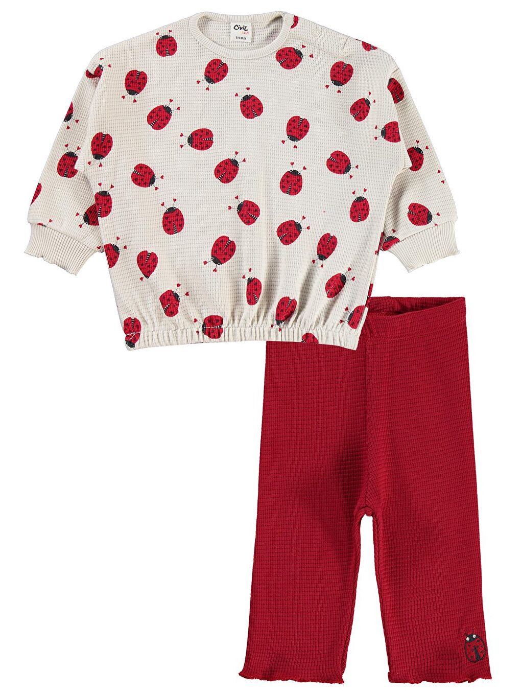 Baby Uğur Böceği Baskılı 6-18 Ay Takım - Bej 18-24 Ay