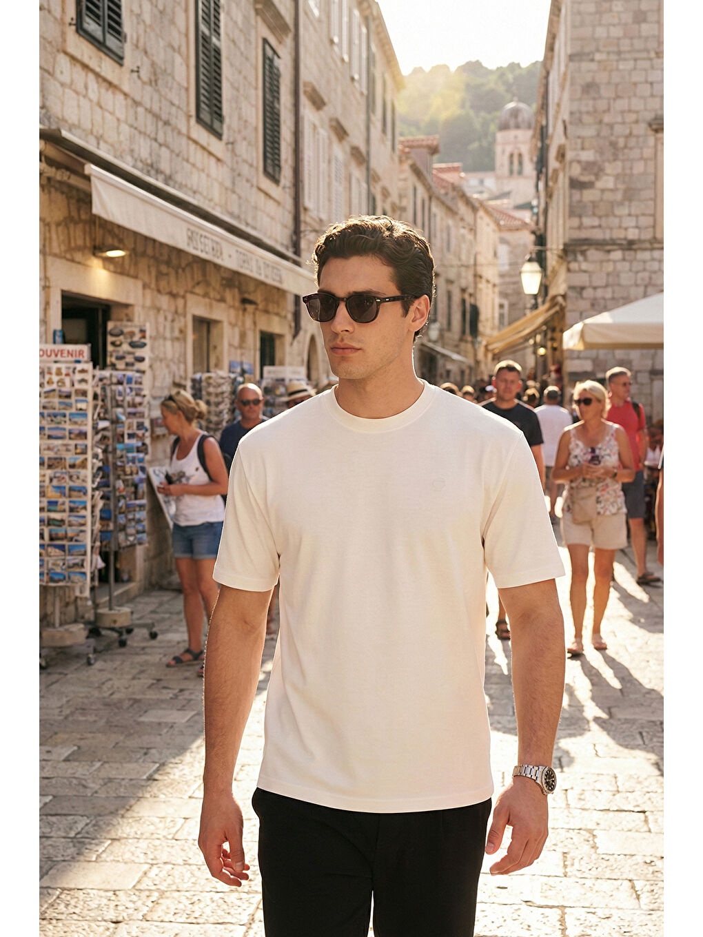 Ekru Regular Fit Bisiklet Yaka T Shirt 5904028