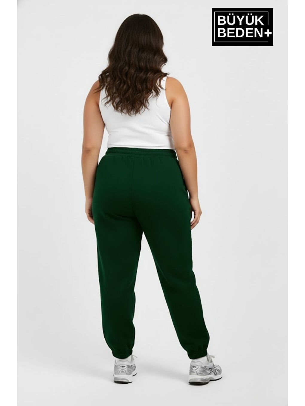 Yeşil Kadın Büyük Beden BROOKLYN 1970 Baskılı Paça Lastikli Jogger İnce Eşofman Altı SPR26BEAK951-3-2