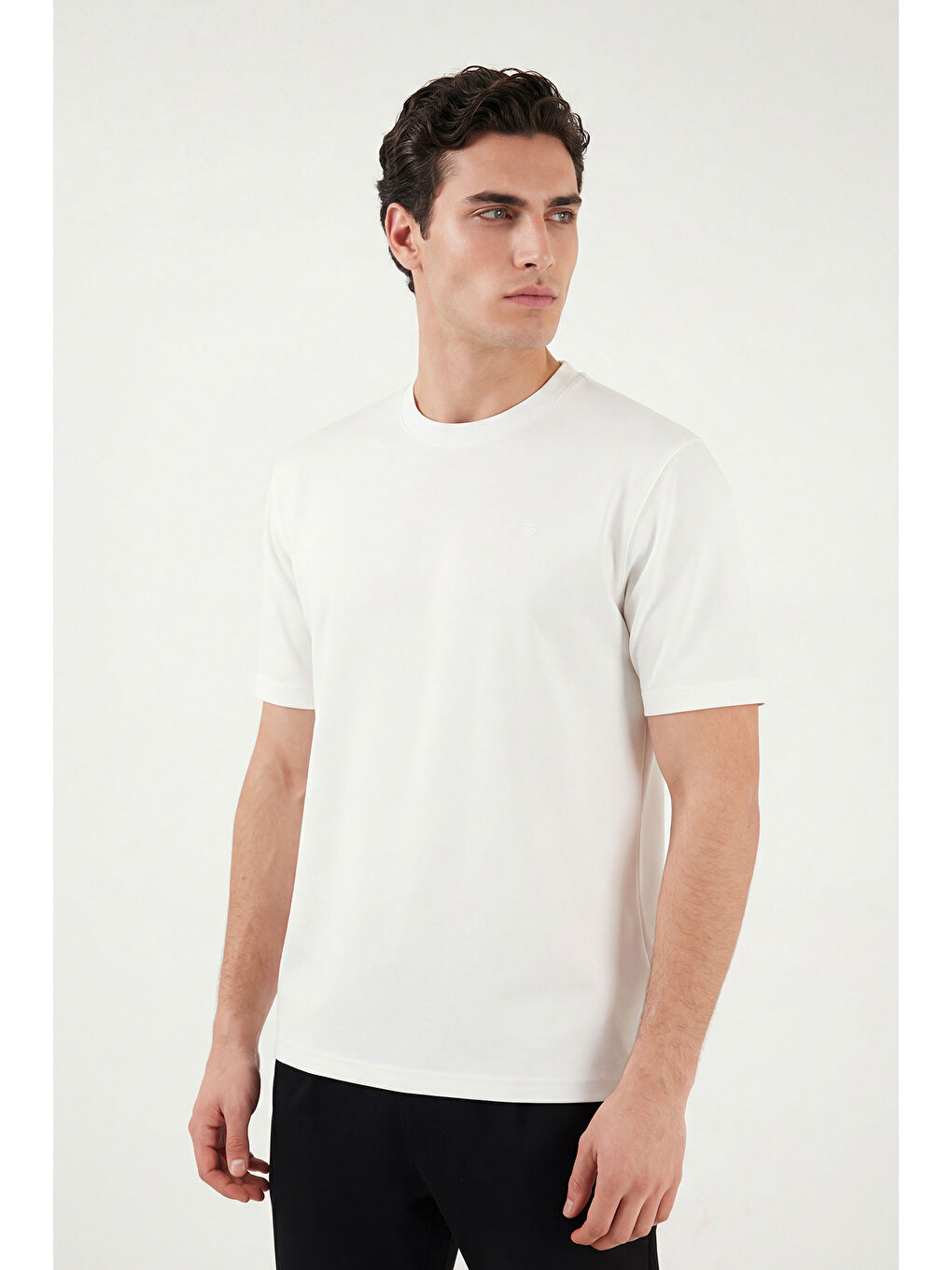 Ekru Regular Fit Bisiklet Yaka T Shirt 5904028-3