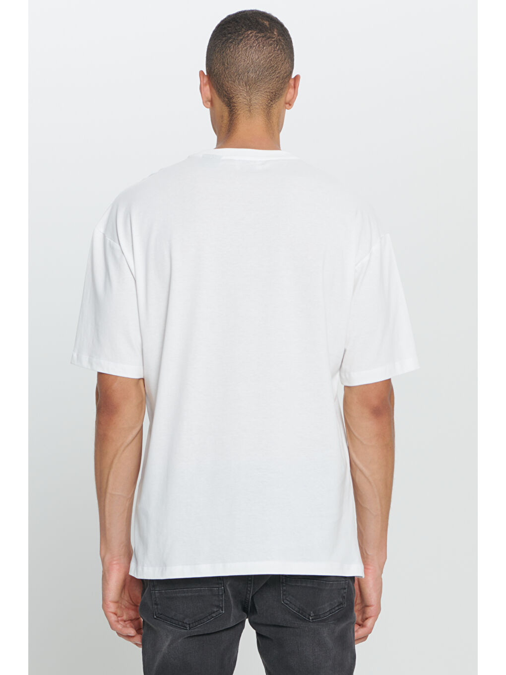 Erkek Beyaz The Godfather Lisanslı Loose Fit Bol Kesim %100 Pamuk Bisiklet Yaka Baskılı Tişört-4