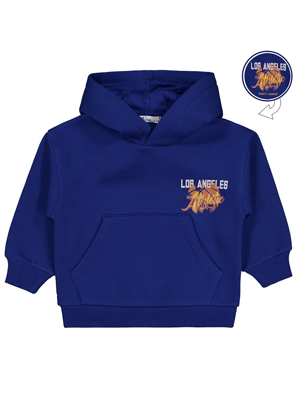 Gri Boys Los Angeles Baskılı 2-5 Yaş Sweatshirt - Mavi