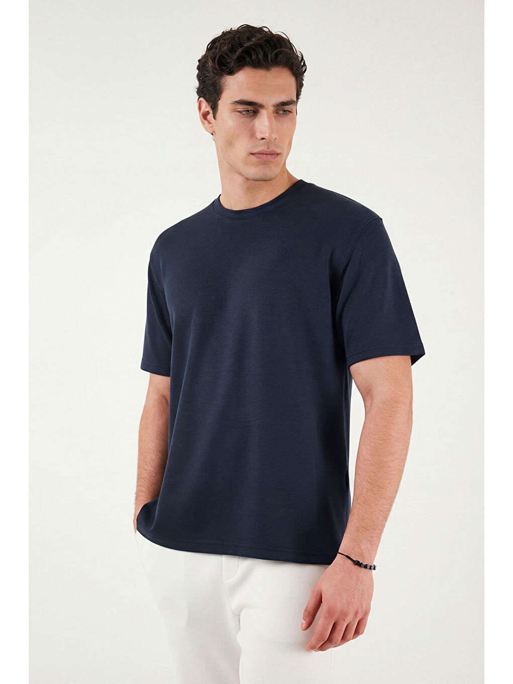 Lacivert Regular Fit Bisiklet Yaka T Shirt 5904028-4