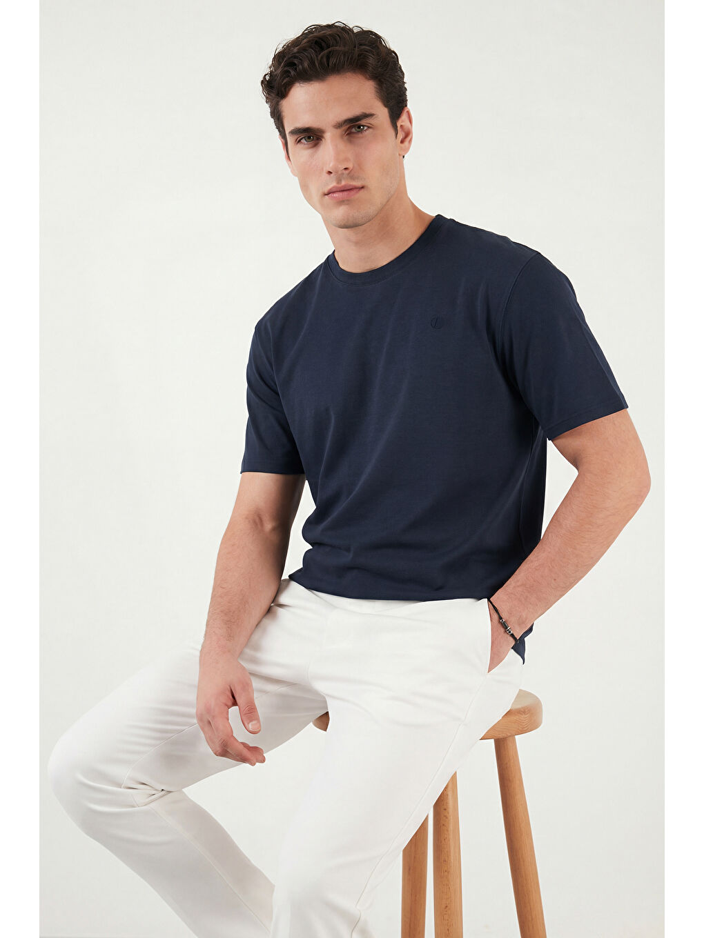 Lacivert Regular Fit Bisiklet Yaka T Shirt 5904028-5