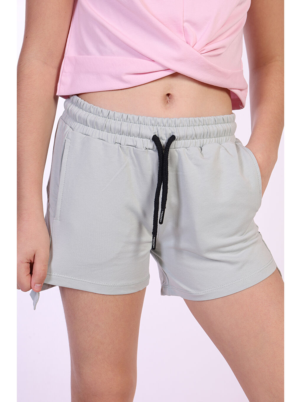 Gri Kız Çocuk They Standards Baskılı Şort-1