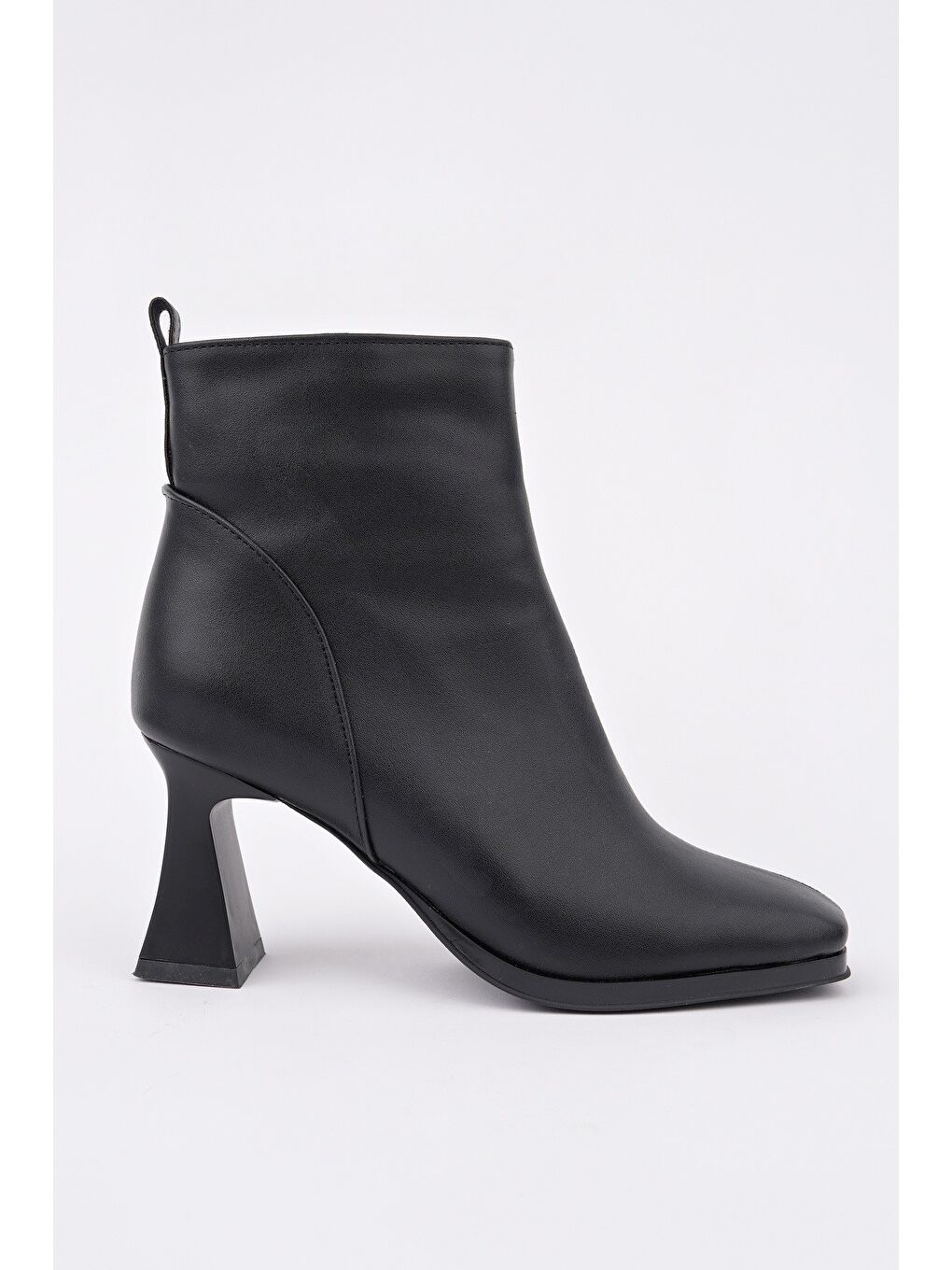 Siyah CELİNA Küt Burun Fermuarlı Topuklu Kadın Bot-2