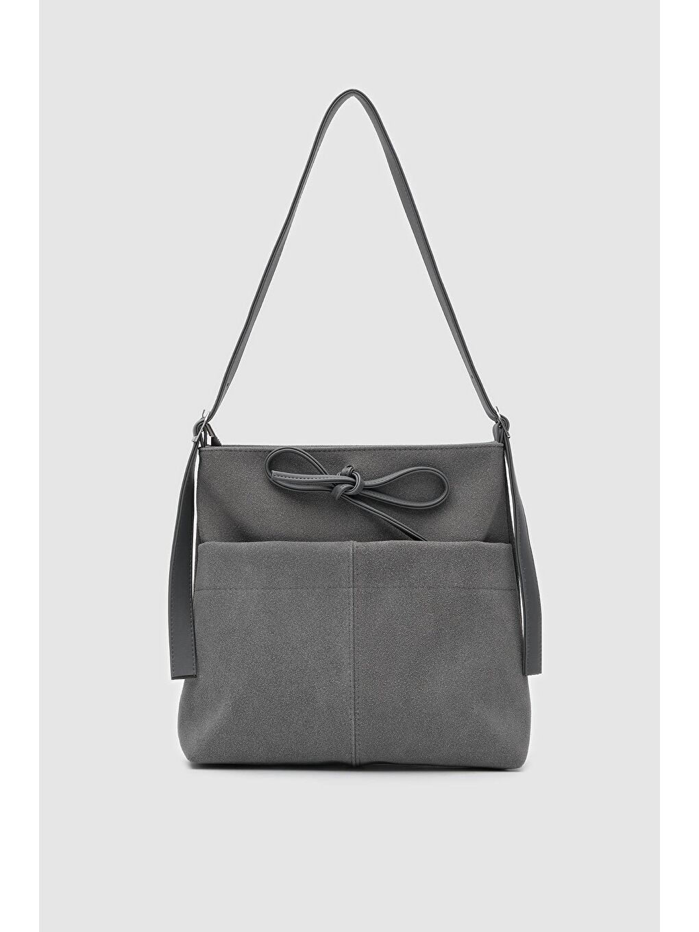 Justen Süet Omuz Çantası Antrasit