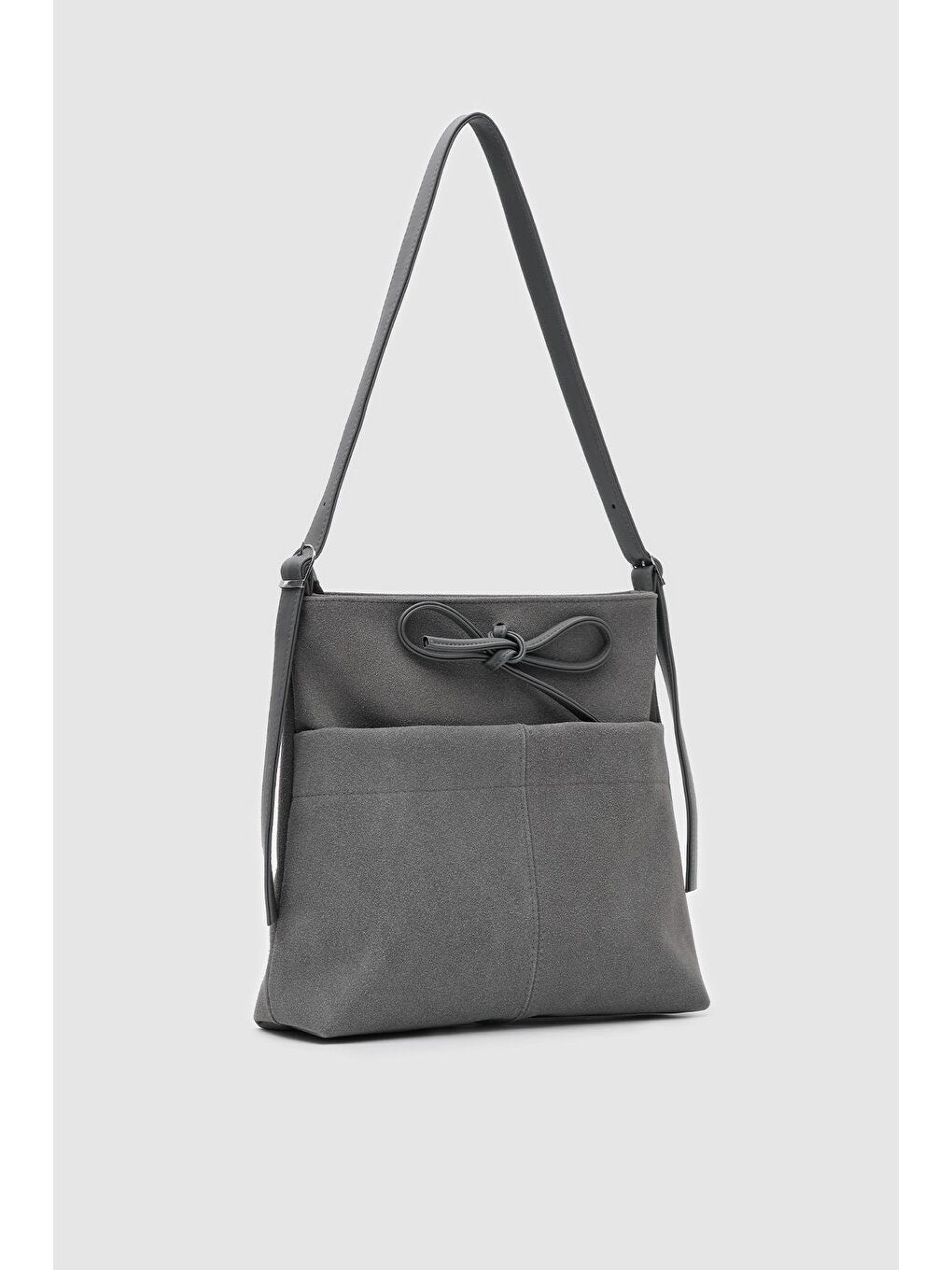 Justen Süet Omuz Çantası Antrasit-1