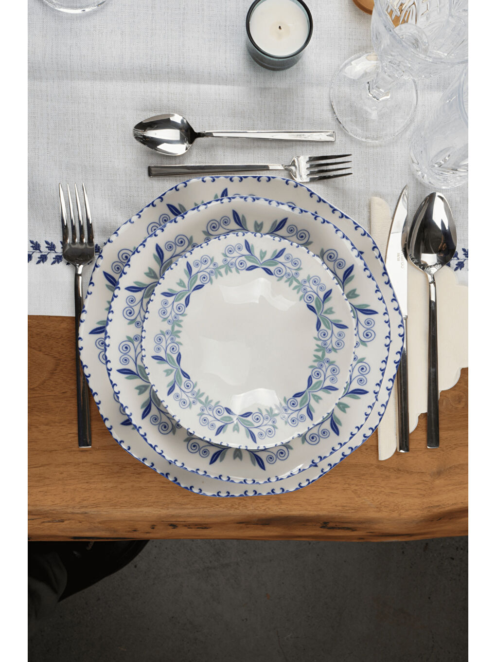 Beyaz Marlen 24 Parça Porselen Yemek Takımı-5