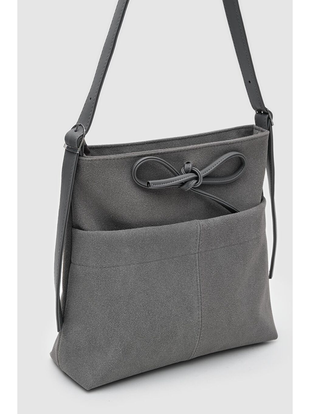 Justen Süet Omuz Çantası Antrasit-3