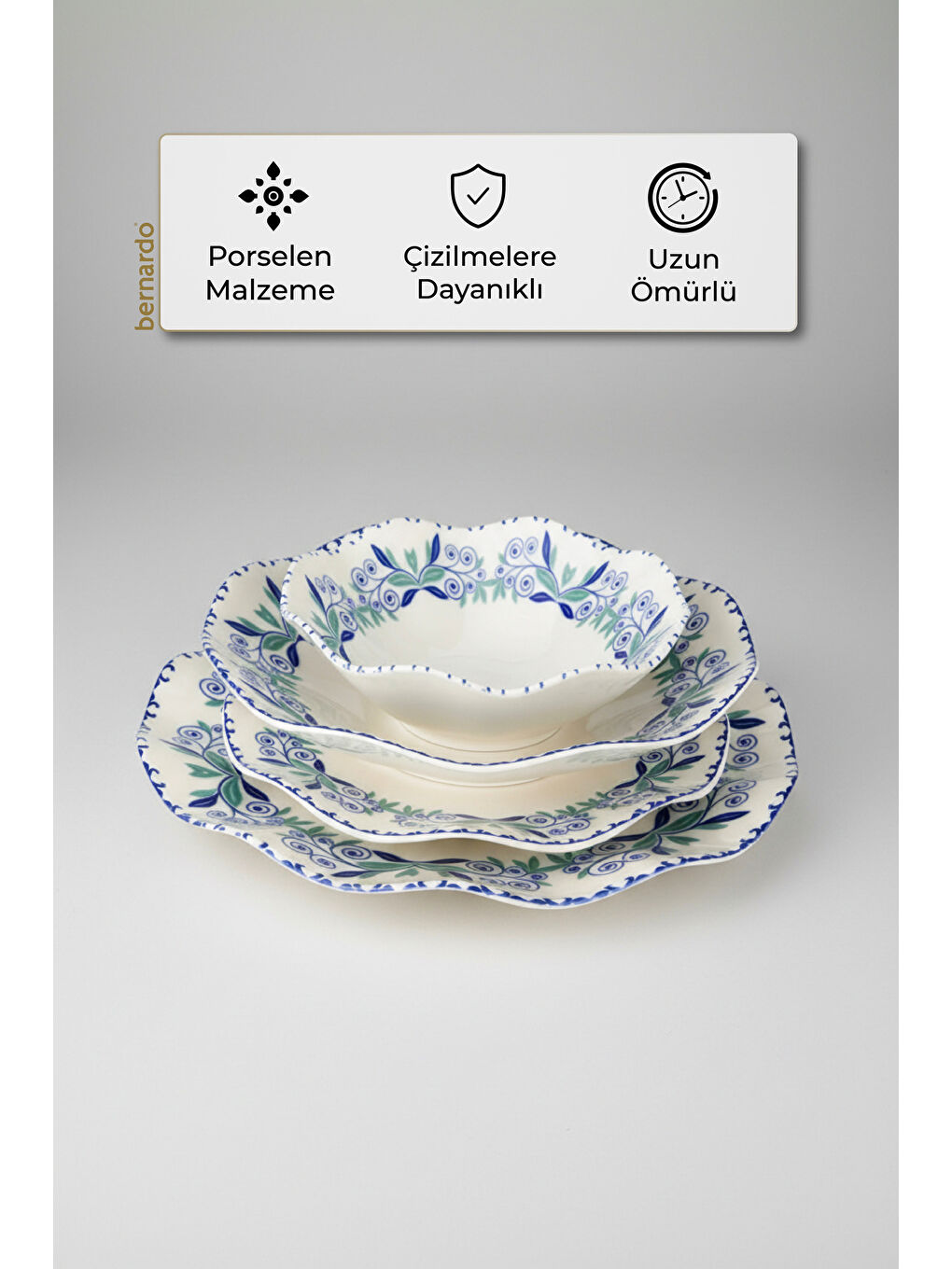 Beyaz Marlen 24 Parça Porselen Yemek Takımı-7