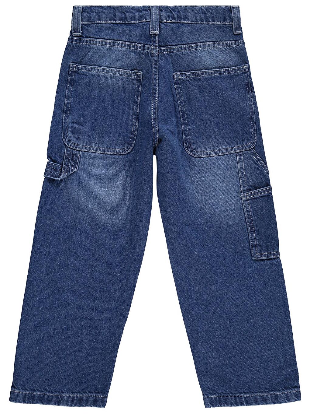 Boys Yan Cepli Baggy Kalıp 6-9 Yaş Pantolon Jean - Mavi 7-8 Yaş-1