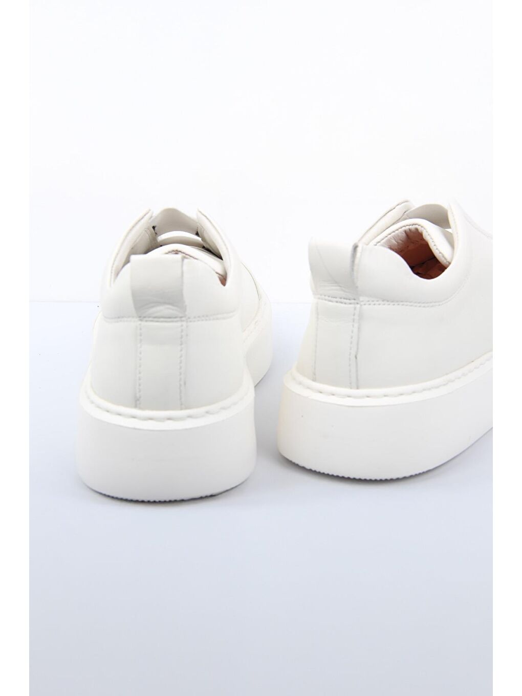 Ekru Krem Slip-On Erkek Ayakkabı Bağcıksız Kalın Taban Günlük Model-3