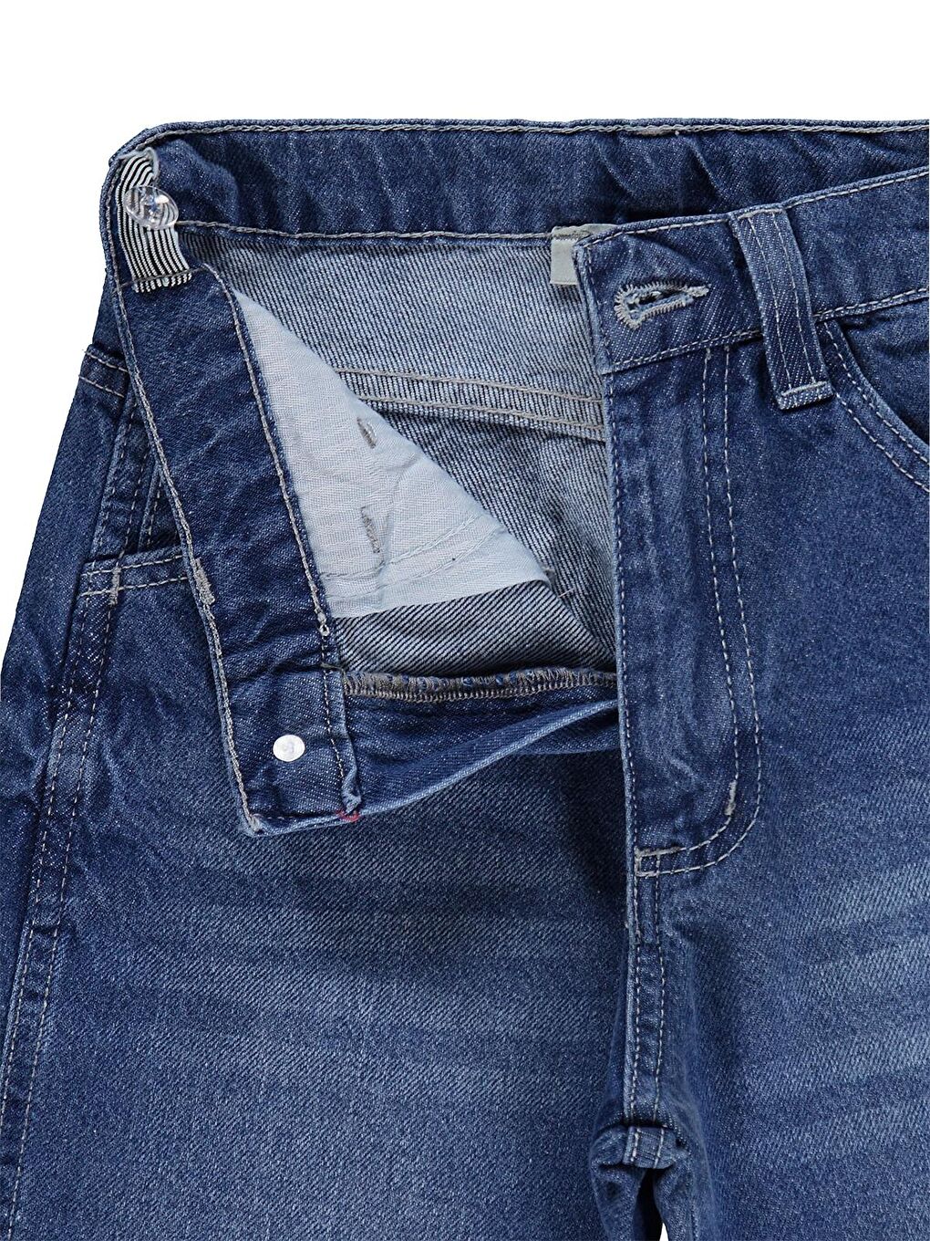 Boys Yan Cepli Baggy Kalıp 6-9 Yaş Pantolon Jean - Mavi 7-8 Yaş-2