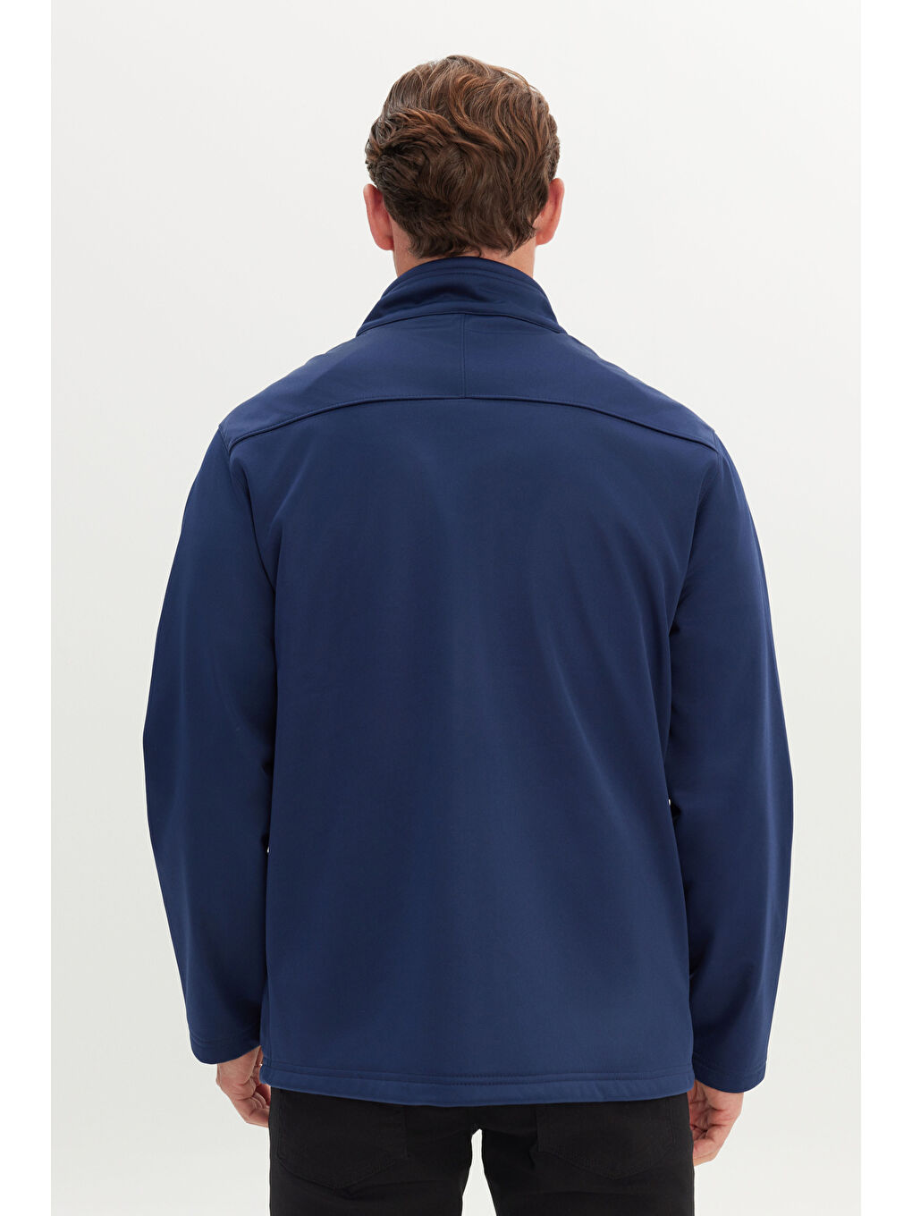 Erkek Lacivert Sıcak Tutan Comfort Fit Rahat Kesim Dik Yaka Mont-4