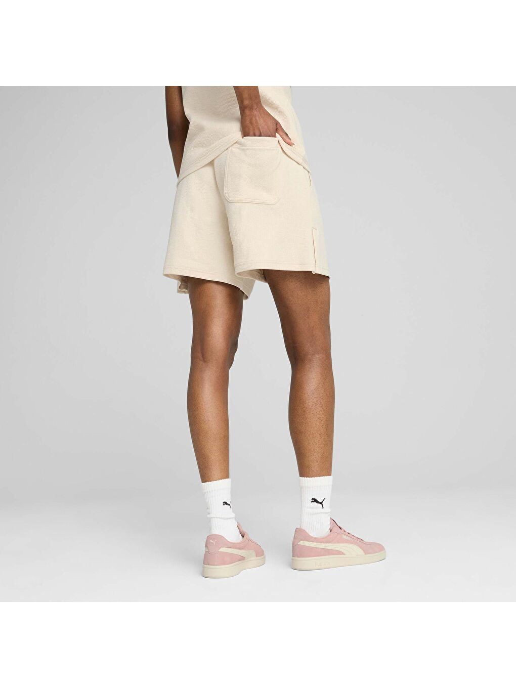 Beyaz HER Kadın Yüksek Bel Şort-2