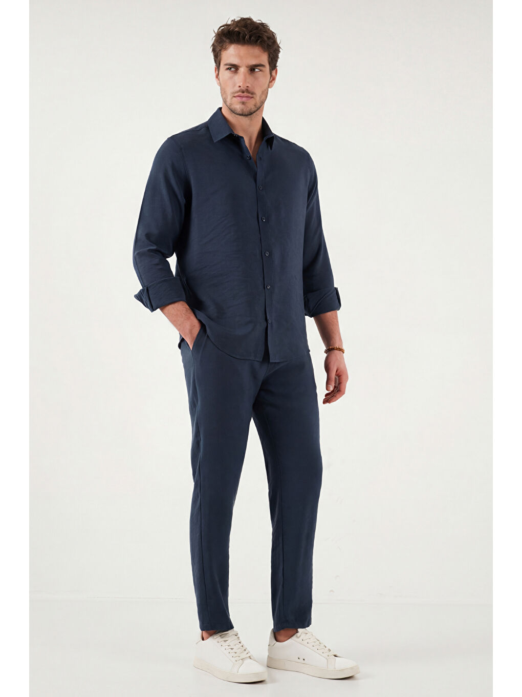 İndigo Regular Fit Normal Bel Düz Paça Pantolon CF26S611639-2