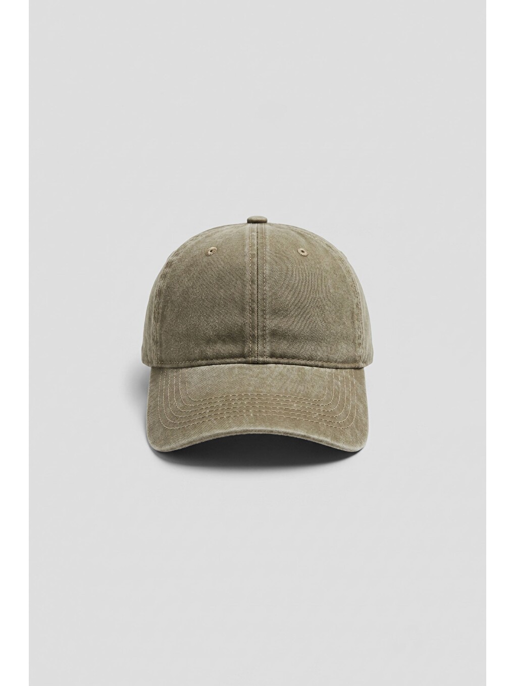 Bej Unisex Basic Yıkamalı Beyzbol Şapka Vizon