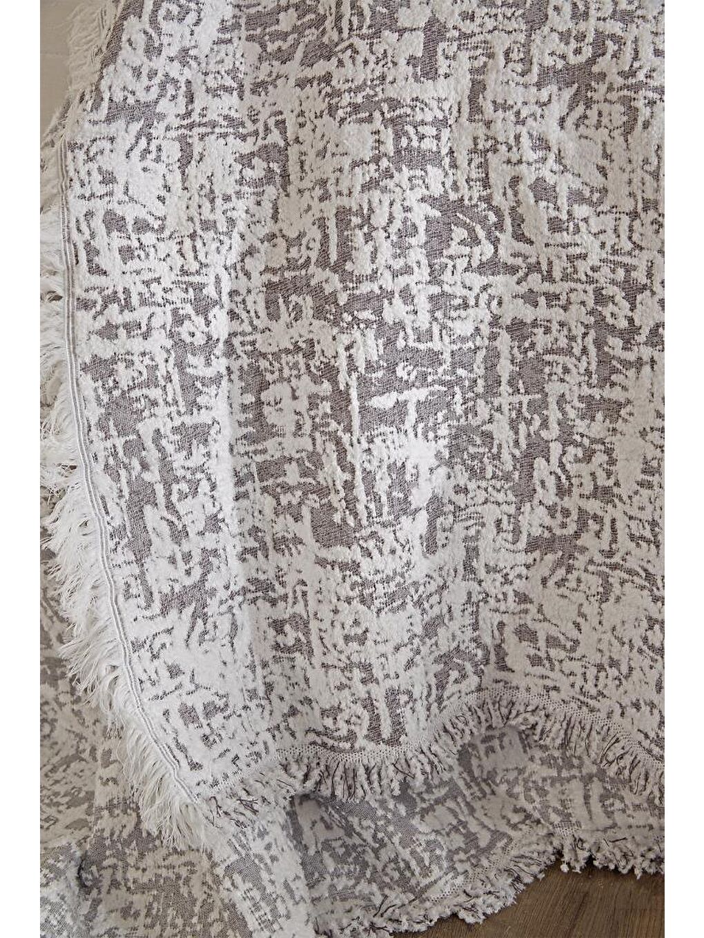 Puffy Pamuk Çift Kişilik Tek Battaniye 200x220 Antrasit-4