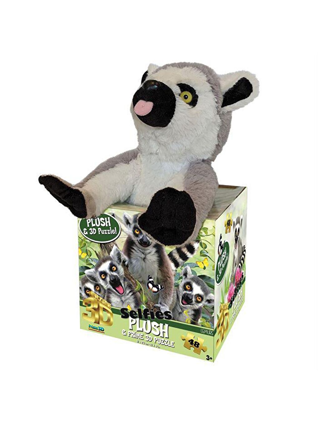 Prime 3D Karışık Lemur Pelüş ve Selfie 48 Parça Puzzle 15801