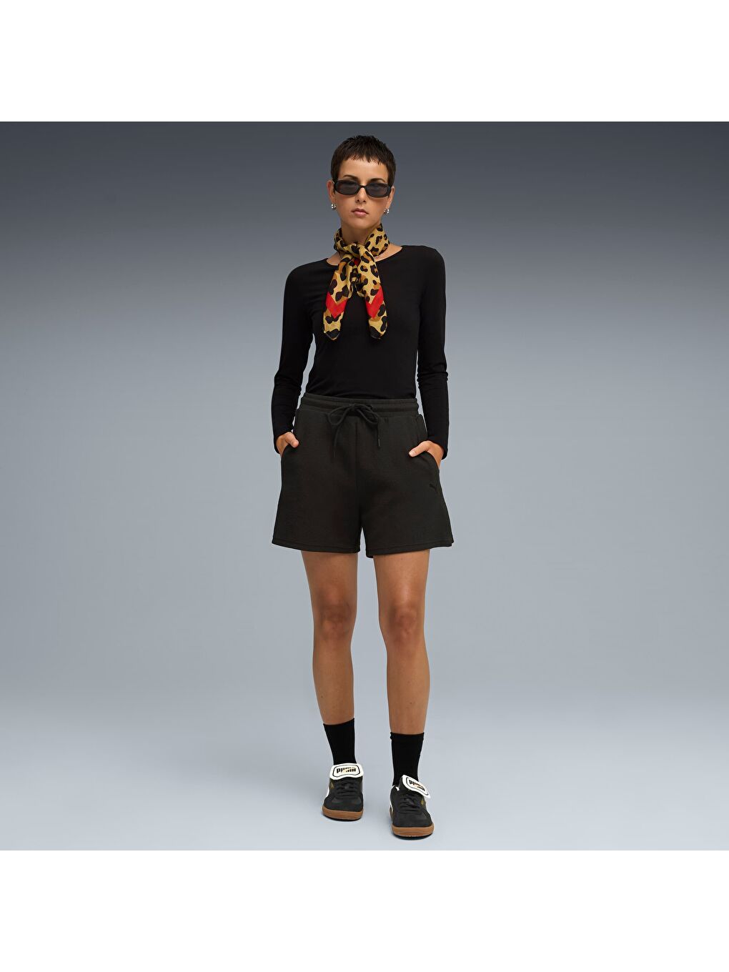 Siyah HER Kadın Yüksek Bel Şort-1