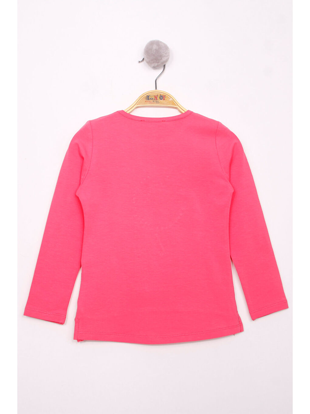 Fuşya Kız Çocuk El Baskılı T-Shirt-1