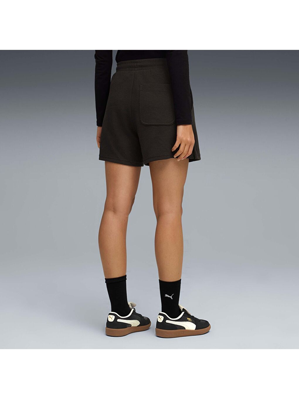 Siyah HER Kadın Yüksek Bel Şort-2