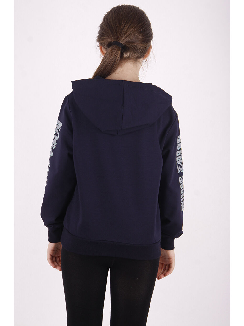 Lacivert Kız Çocuk Billie Eilish Baskılı Sweatshirt-3