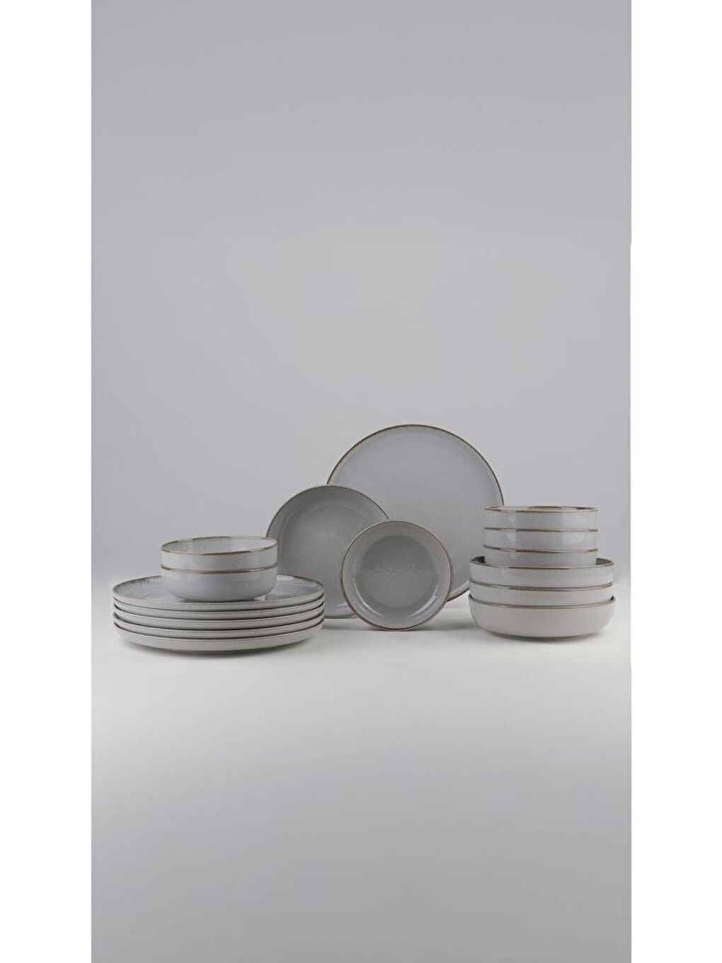 Moderna 18 Parça 6 Kişilik Yemek Takımı Gri-3