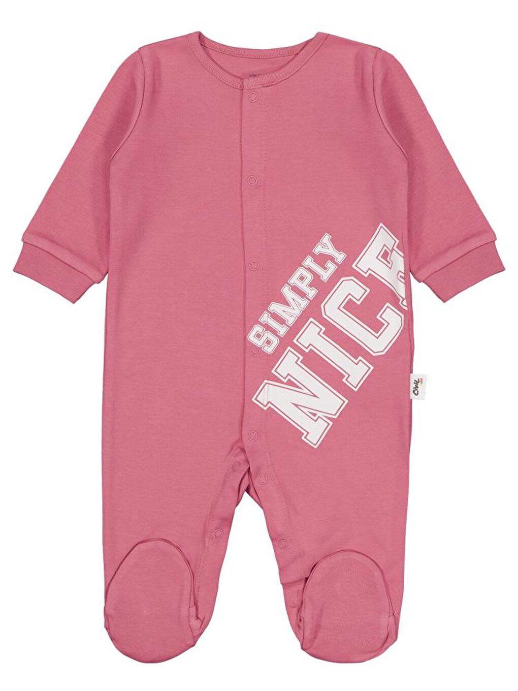 Pembe Baby Sımply Nıce Baskılı 1-9 Ay Tulum