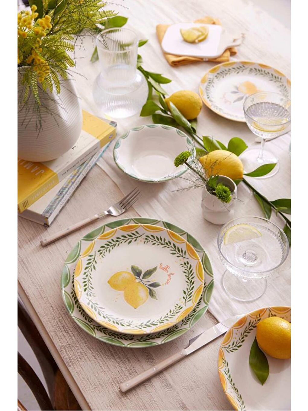 Beyaz Limoncello 24 Parça 6 Kişilik Yemek Takımı