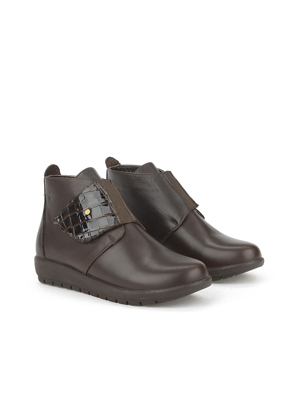 Kahverengi Kadın Hakiki Deri Konfor Bot 1531022Z7551 Kahve-1