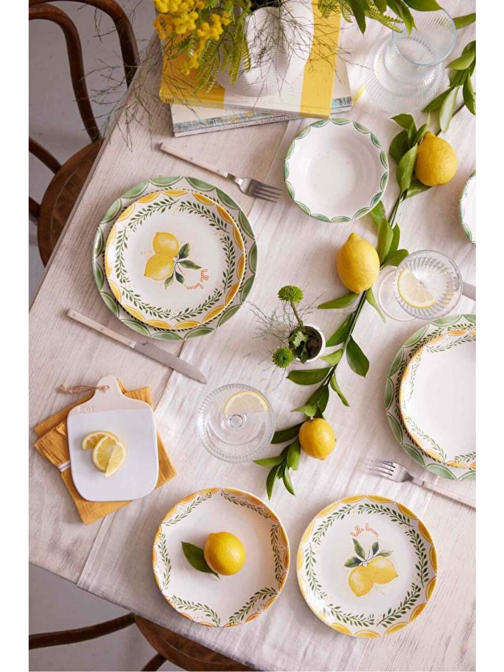 Beyaz Limoncello 24 Parça 6 Kişilik Yemek Takımı-1
