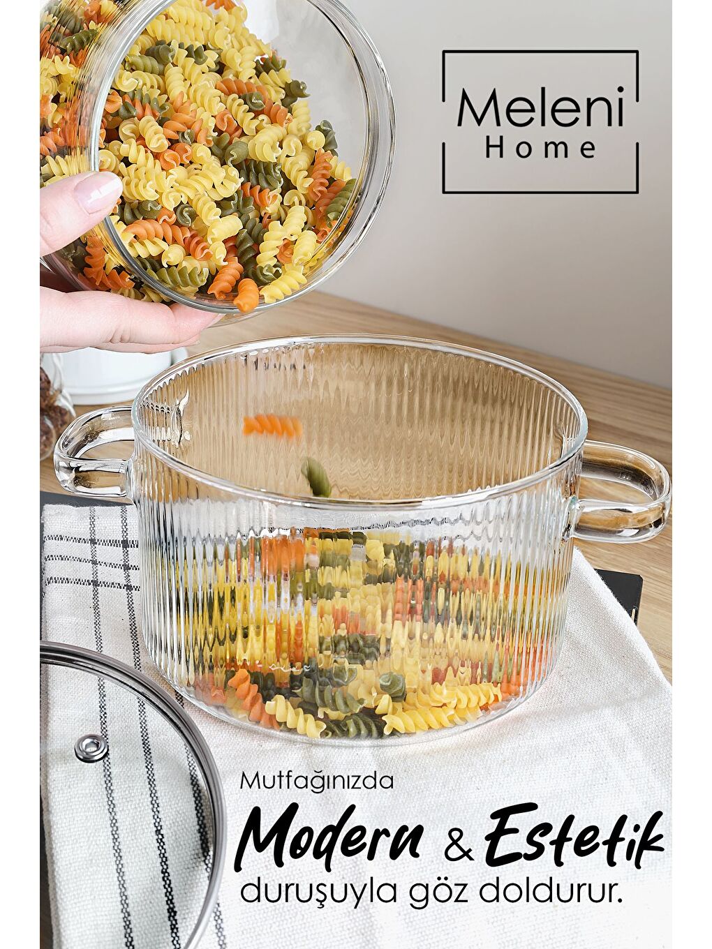 Renksiz Ayıcık Figürlü Borosilikat Cam Tencere Isıya Dayanıklı Ocak Üstü Cam Tencere 1 6 Litre-2