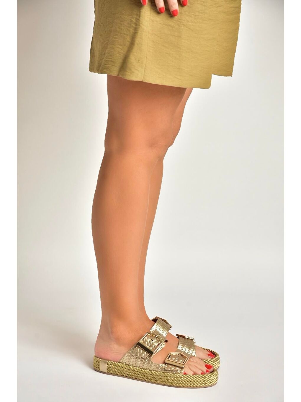 Sarı Altın Kadın Terlik U596030209-2
