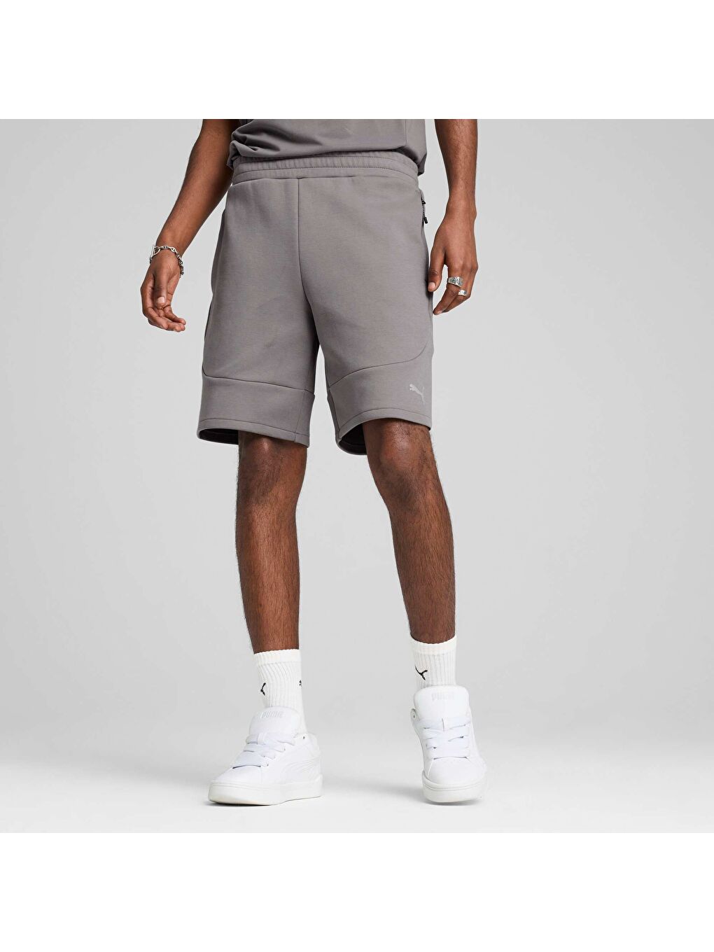 Gri Erkek EVOSTRIPE 8" Şort-4