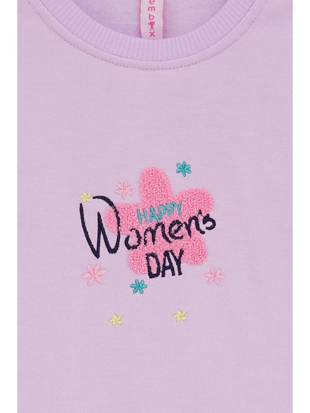 Lila Çiçek Nakışlı Kız Çocuk Kız Çocuk Sweatshirt 17194-1